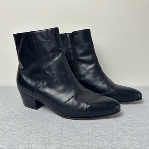 Giorgio Brutini Private Collection Black Leather Cuban Heel Ankle Boots, 10